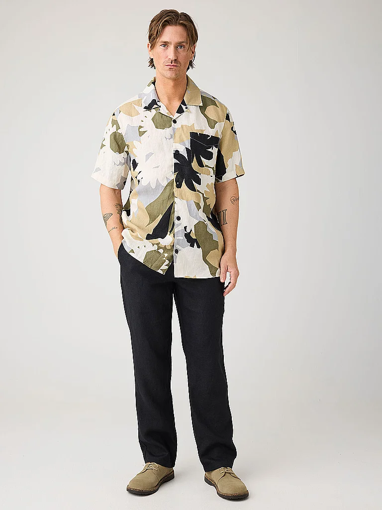 Knowledge Cotton Apparel Linen Shirt Olive L 4